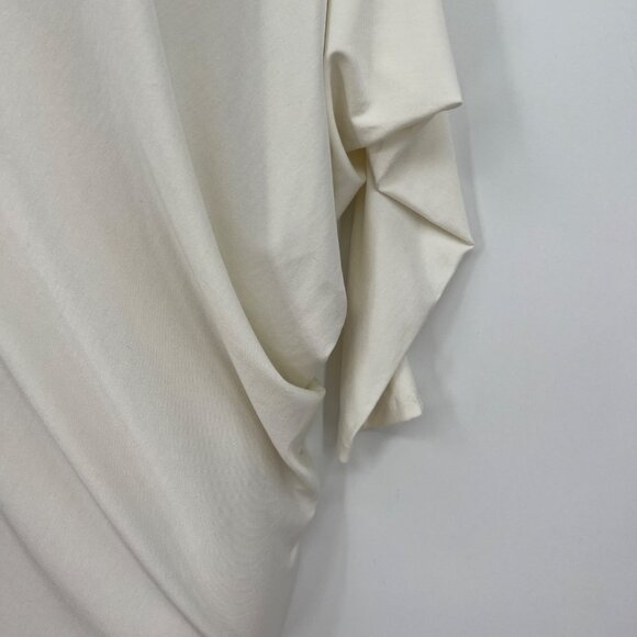 TART Cream Asymmetrical Draped Roundneck One Cold Shoulder Top - Picture 3 of 11